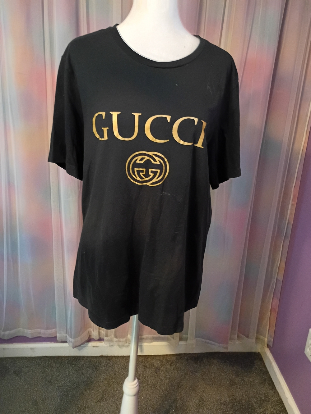 Bella Canvas Black Gold Short Sleeve Logo Cotton Graphic T-shirt Size XL